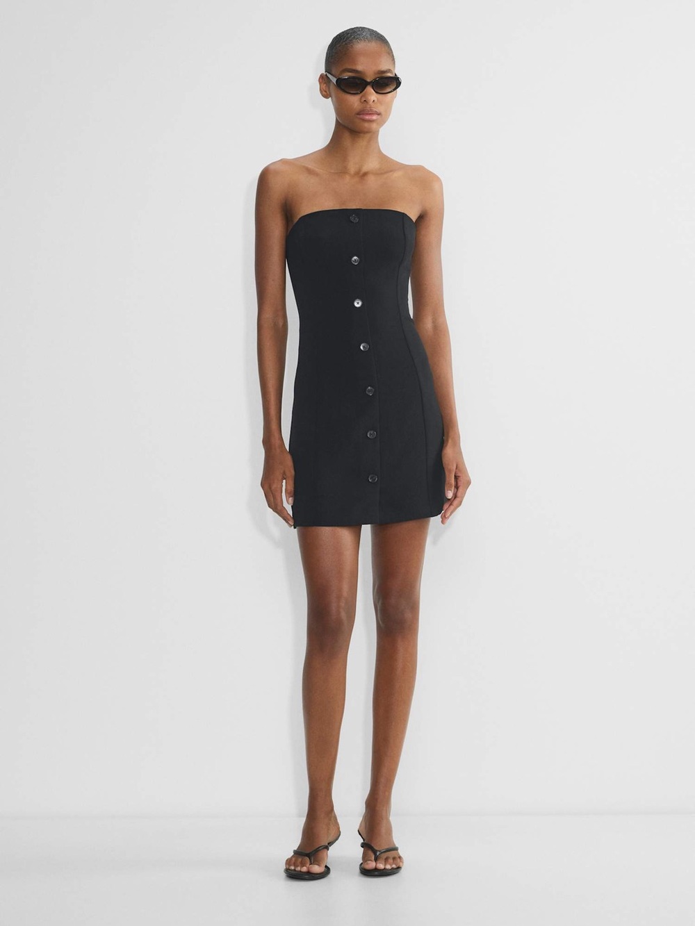 NWT Aritzia Wilfred Rarity Strapless Mini Dress Size 4 Black